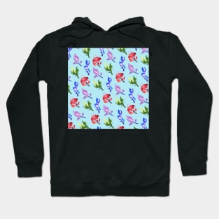 Inazuma Flowers Print (blue) Hoodie